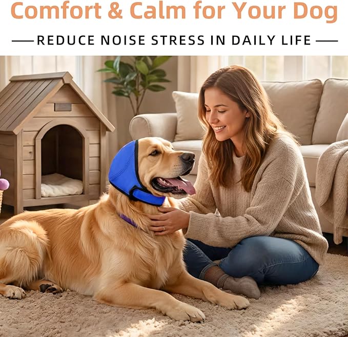 Dog Ear Muffs Noise Protection, Water-Resistant, No-Shake Ear Muffs for Grooming, Bathing, Swimming & Noise Relief