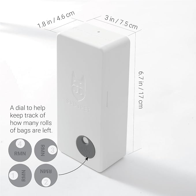 SVD.PET Dog Poop Bag Dispenser, Wall Mount Pet Waste Bag Dispenser Station | Weatherproof Outdoor or Indoor Bag Holder, Easy to Refill Magnetic Cover (White, Dispenser only)