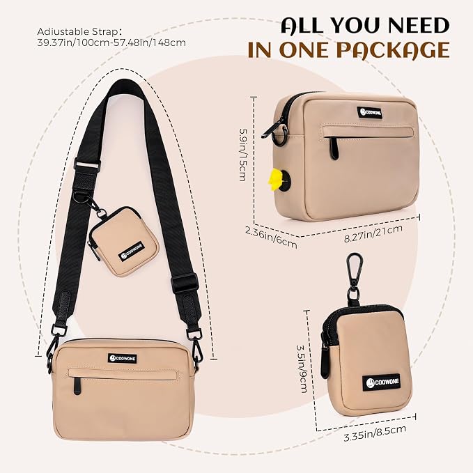 Dog Treat Pouch with Removable Small Pet Training Treat Pouches, Built-in Poop Bag Dispenser, Adjustable Shoulder Strap Cross Body Dog Walking Bag (Coffee)