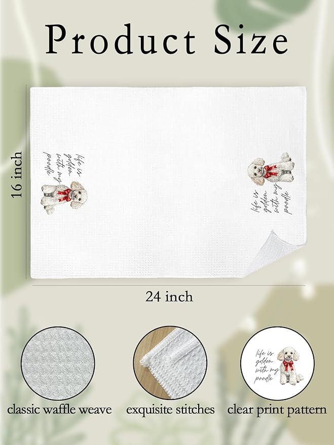 Goldendoodle Hand Towels for Bathroom - Golden Doodle Poodle Kitchen Dish Tea Towels, Goldendoodle Dog Mom Gifts for Dog Lovers/Women, Golden Doodle Gifts for Mothers Day/Christmas