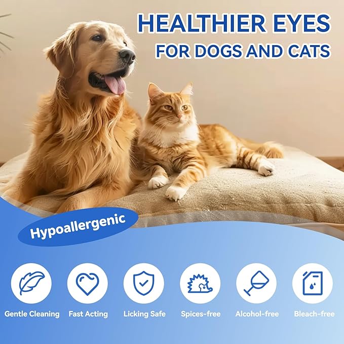Opdent 150Pcs Eyes Wipes for Dogs - Tear Stain Remover for Dogs - Dog Eye Cleaner, Eye Debris, Discharge, Mucus Secretions - Eye Wipes for Dogs & cat Eye Wipes (3.2 Extra Large)