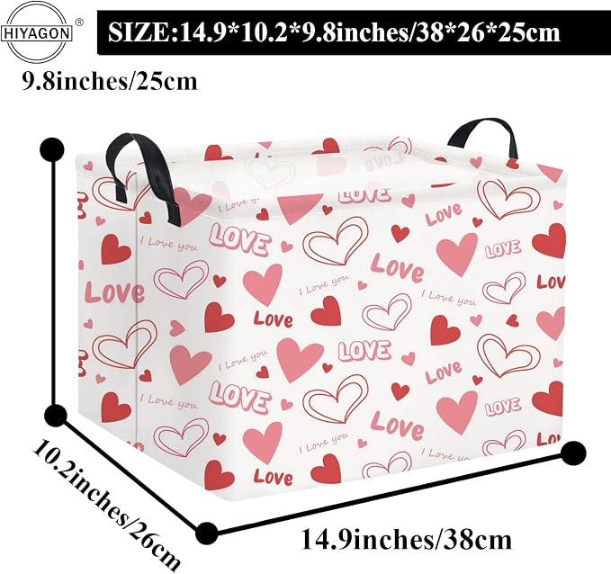 Rectangular Valentines Gift Basket - Pink Love Room Decor