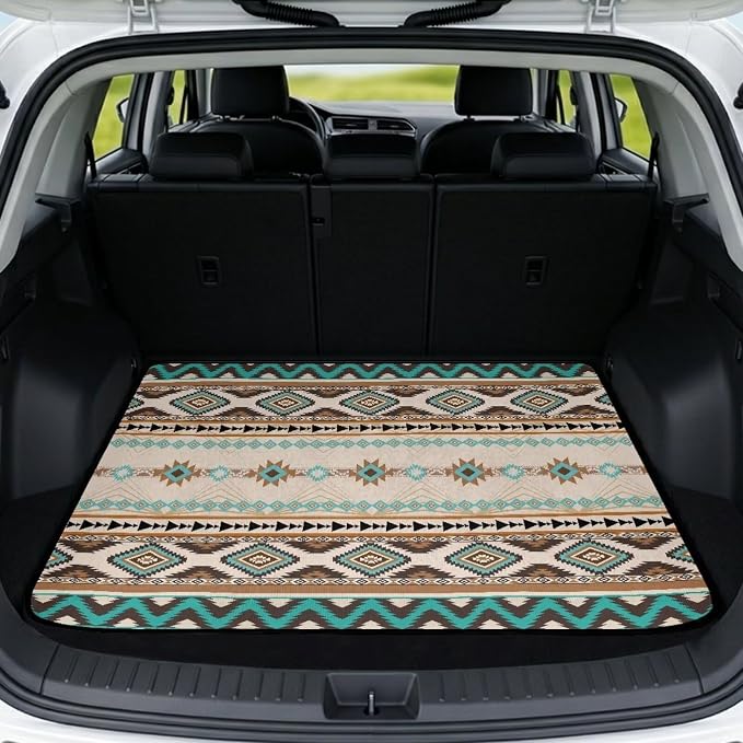 Howilath Southwestern Aztec Tribal Car Trunk Mat All Weather Cargo Liner Durable Trunk Mat for Cars, Universal Rear Trunk Protection Non-Slip Vehicle Interior Accessories 29"x39"