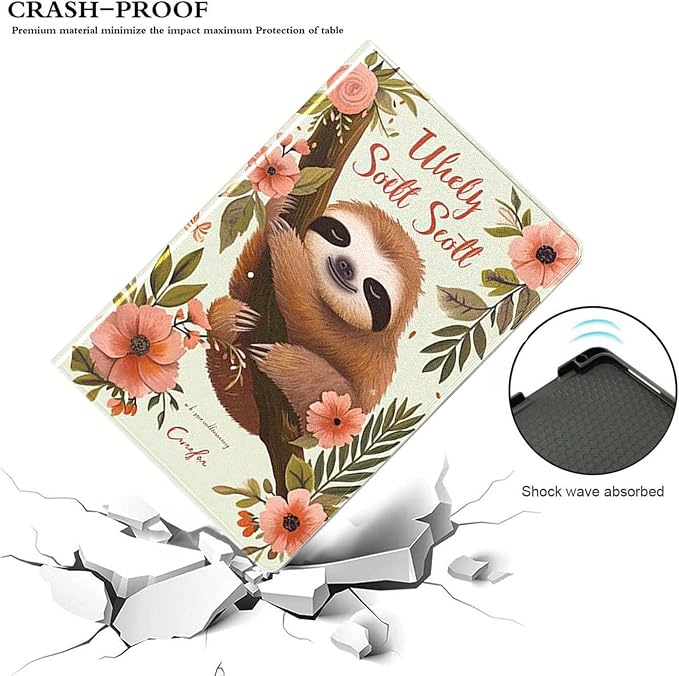 for Samsung Galaxy Tab A 8.4 Tablet Case SM-T307,Premium Leather Folio Stand Auto Wake/Sleep,Multiple Viewing Stand,Cute Sloth