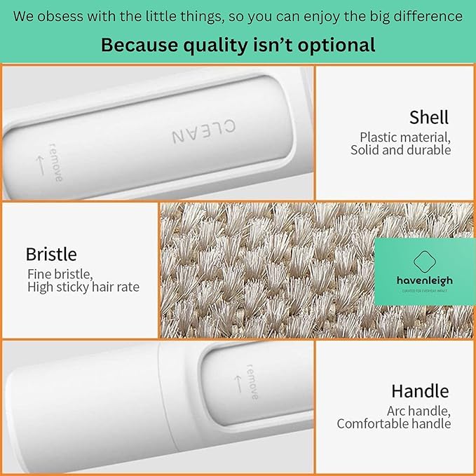 Reusable Lint Brushes for Pet Hair on Clothes & Soft Fabrics, Compact Self-Cleaning Pet Hair Roller, Portable & Travel-Friendly, Rotating-Design, No Refills Needed (Pistachio Glaze)