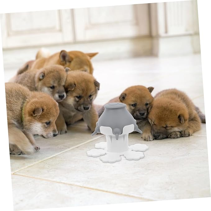 ibasenice Puppy Feeding Station Nipples Pet Nursing Device for Puppies Kitten Silicone Feeder Bowl Sturdy Stand