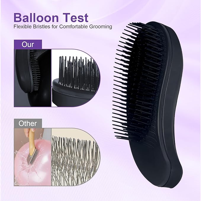 Small Dog Brush- Grooming Tool for Teddy, Yorkies, Maltese, Shih Tzu, Chihuahua - Puppy Hair Brush (Black)