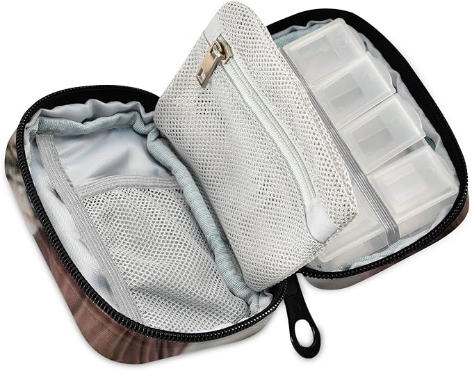 Custom Pill Bag with Photo Personalized Pill Box 7 Day Pill Case Travel Pill Organizer Bag with Zipper Portable Weekly Case Compact Size for Vitamin Supplement Holder