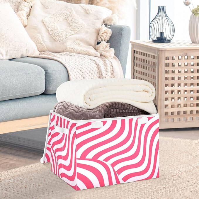 Christmas Fabric Storage Bins with Lid Foldable Storage Boxes 40L Baskets | Decorative Storage Boxes, Foldable & Stackable, Dust-Proof Flip Top, Reinforced Handles, For Home & Dorm, Clothes & Toy Box