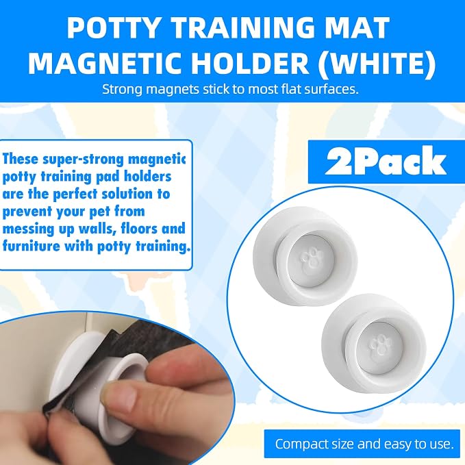 Potty Training Pad Magnetic Holder for Any Size of Puppy Pee Pad | Perfect for Leg-Lifting Marking Dogs, Strong Magnets Will Stick on Most Flat Surfaces