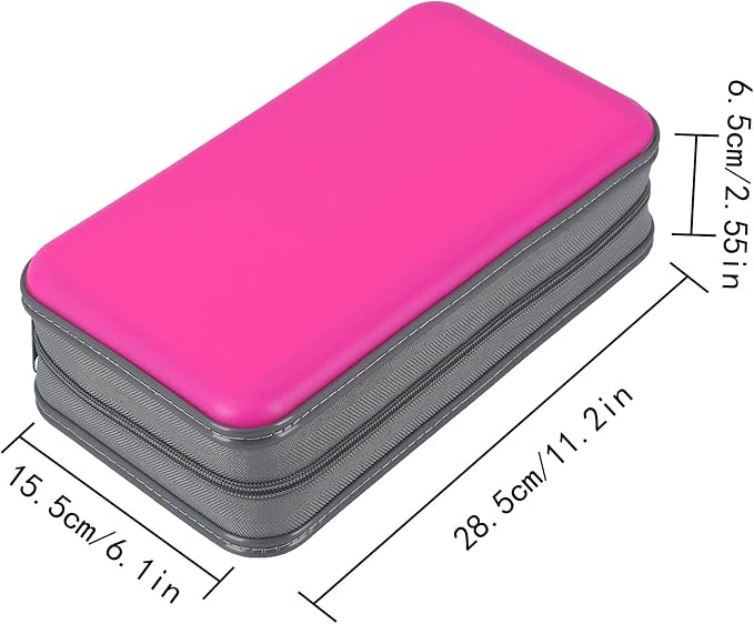 CD Case Holder,UENTIP 96 Capacity DVD Case Hard Plastic Case Holder CD Organizer Wallet Protective DVD Storage (96, Pink) | CD DVD Storage,Zipper Closure,Scratch-Resistant Sleeves,Stay Away Dust and Damp,Storage Music Video Gaming Discs Blu-ray