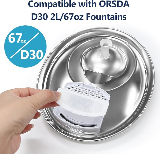 ORSDA Cat Water Fountain Parts Lid Replacement ONLY for ORSDA Pet Fountains D30 2L/67oz -Not for D60 D36 D66 (Lid)