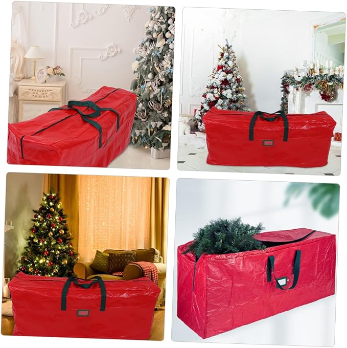 Holibanna Christmas Tree Storage Bag Zippered Bag with Carry Handles for Safe Holiday Decoration Large Capacity Pouch for Tree Blankets and Seasonal Items