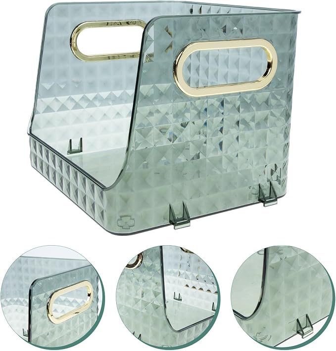 Portable Desktop Storage Box for Small Items and Makeup Organizer with Smooth Polishing, Sturdy Pet+abs Material, for Bedrooms and Bathrooms, Easy to Use Storage Case