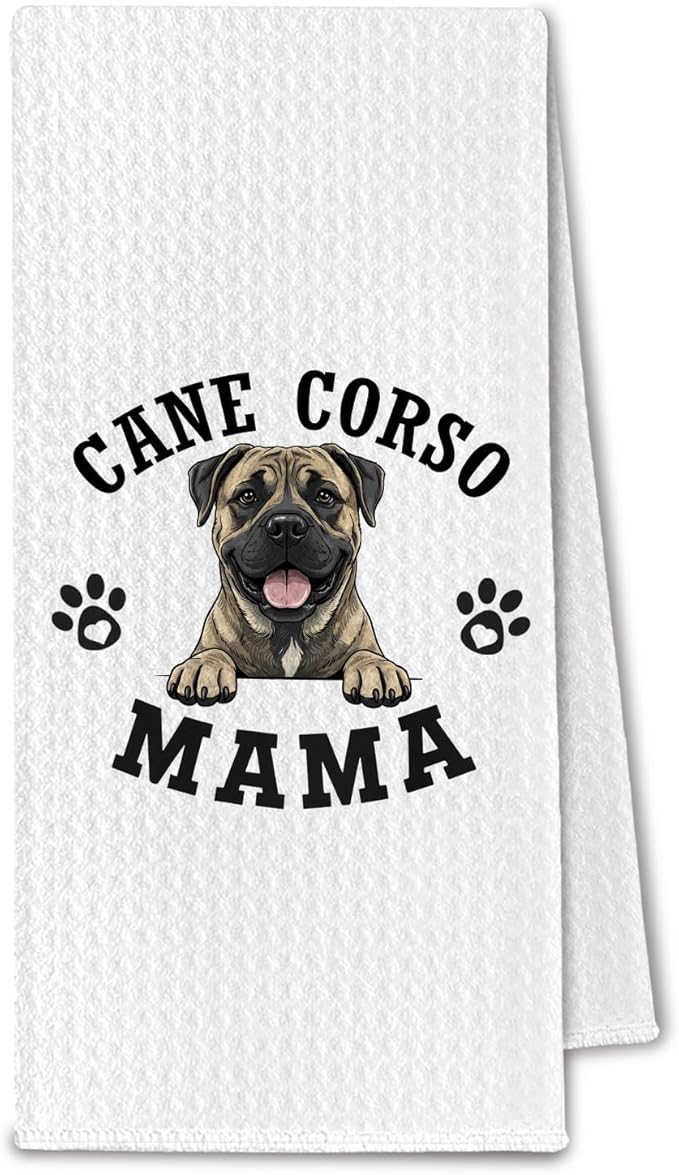 Cane Corso Kitchen Towels, Dog Mama Cane Corso Gifts for Women & Dogs Moms, Dog Lover Gifts Decorative Hand Towels for Bathroom, 16x24 Inch