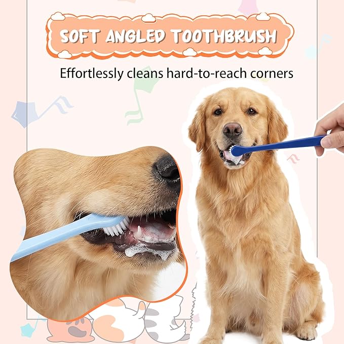 7 Pack Small Cat Tooth Brush, Pet Toothbrush Mini Head Soft Bristles Dogs Cats Toothbrush Deep Clean Kit for Sensitive Puppy, Kitten, Cat Dental Care, Portable Travel Friendly and Easy to Use