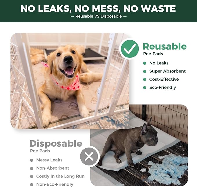 FXW Homeplus Indoor Dog Playpen with Washable Pee Pad, 32" H, 8 Panels | Calm Indoor Play Area, Super Absorbent Pad for Easy Cleanup, for Small & Medium Dogs, Patented