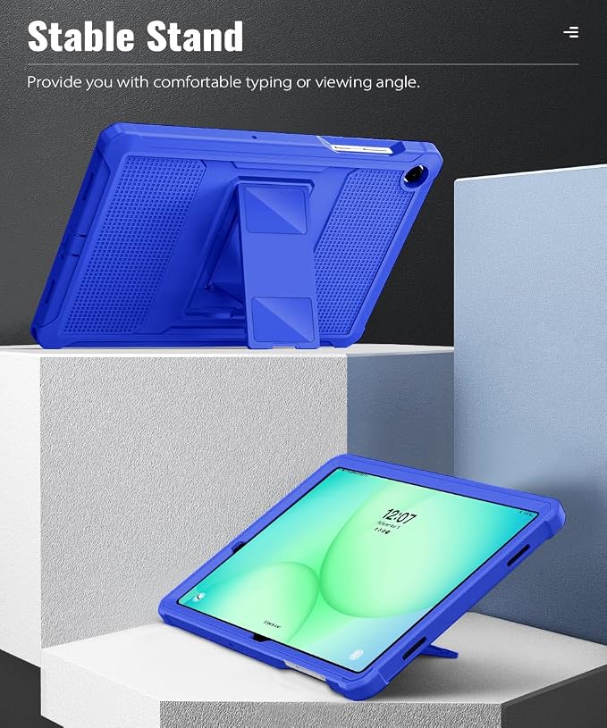 MoKo Shockproof Case Fit Samsung Galaxy Tab A11+ Plus/ A9+ 11 Inch | Full Body Rugged Stand Back Cover with Built-in Screen Protector for Galaxy Tab A11+/ A9+ Tablet, Klein Blue