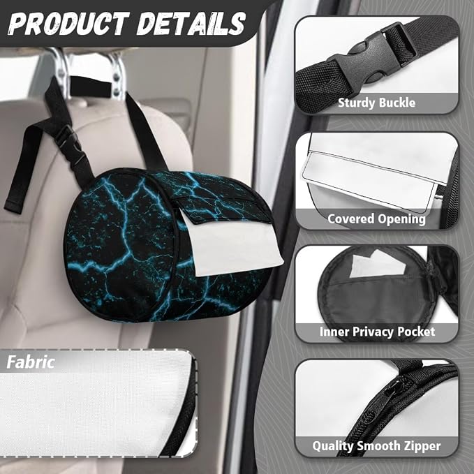 Lightning Hanging Paper Towel Roll Holder with Adjustable Strap Water Resistant Toilet Tissue Roll Dispenser Farmhouse Handy Toilet Paper Cover Storage Holder