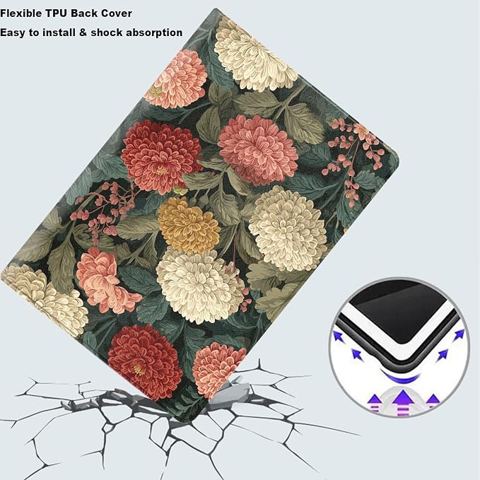 Tablet Case for iPad mini 6 Case 8.3 Inch 2021,Shockproof Protective Cover with Stand,Auto Wake/Sleep,Vintage Floral