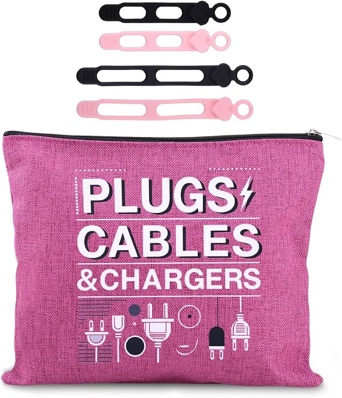 Sisadodo Charging Cable Organizer Travel Bag Toiletry Makeup Cosmetic Bags Medicine Med Toiletry Bag Pouch Diabetic Gifts Bags