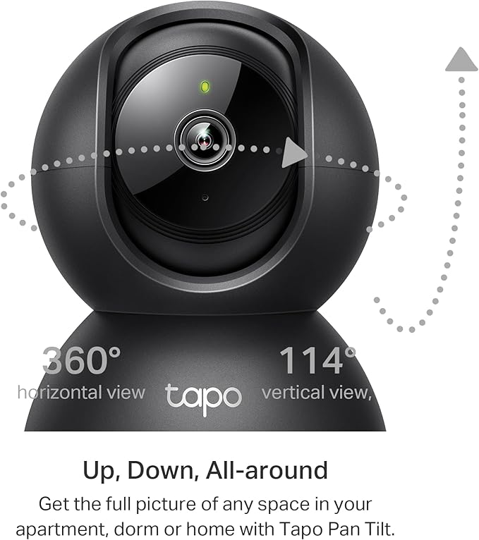 Tapo 2K Pan Tilt Security Camera for Baby Monitor, Dog Camera,C211(2-Pack) | Motion Detection, 2-Way Audio Siren, Night Vision, Cloud &SD Card Storage, Works with Alexa & Google Home, Black