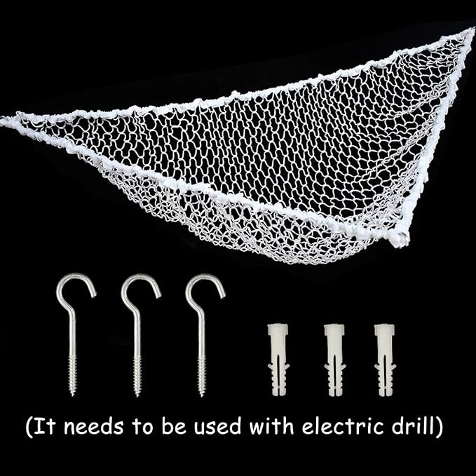 Hammock Mesh Toy Net Stuffed Animal Hammock Mesh Toys Net for Kids Jumbo Large Storage Mesh Net for Pet Corner Animal Hammock Stuffed Animals Wall Hanging Organizer Christmas Gift (White)