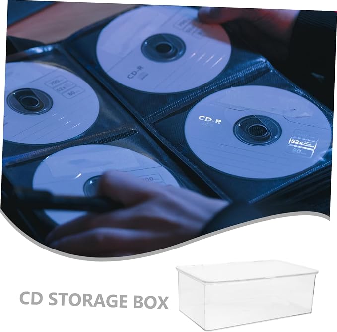 LALAFINA DVD Storage Box with Lid Capacity Cd DVD Organizer Portable and Holder for Travel and Home Use Lightweight Design for Easy Carrying and