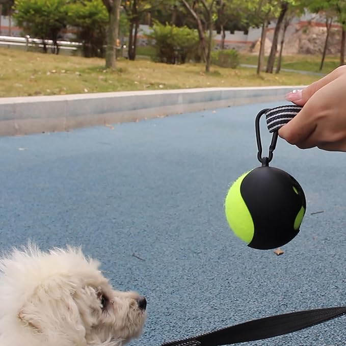 Portable Pet Ball Sleeve Storage Box, Dog Toy Ball Rack, with Dog Leash Attachment, Standard Tennis Balls Size, and Stain-Resistant