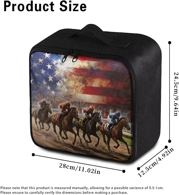 Rnyleeg USA Flag Horse First Aid Kit Travel Large Capacity Design Medicine Supply Organizer Bag for Home, Office, Car, Outdoor, Boat, Camping, Hiking