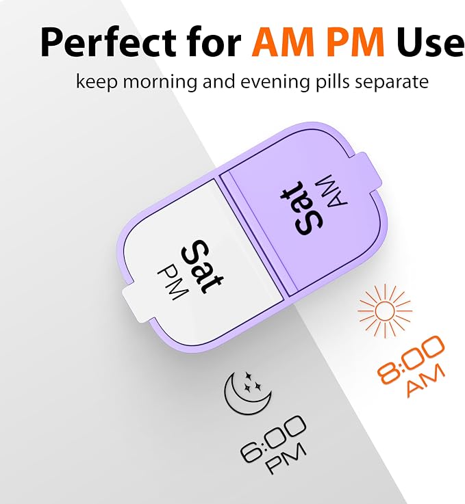 Extra Large Pill Organizer – Weekly Pill Box 7 Day AM PM for Big Vitamins & Supplements, Large Capacity Medication Dispenser with 7 Detachable Compartments, XL Pill Organizer 2 Times a Day