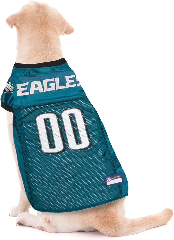 Pets First NFL Philadelphia Eagles Dog Jersey, Size Medium, Football Shirt Costume for Pet, Dog Sports T-Shirt, NFL Team Clothing for Cats, Licensed Pet Apparel Available in 7 Sizes and 32 Teams