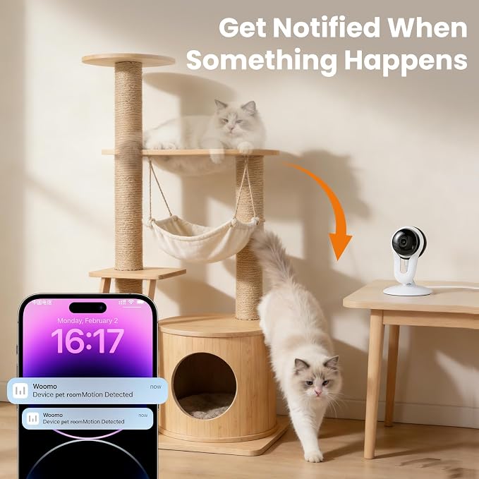 2 Pack Smart Indoor Home Camera, 2K WiFi Cameras for Pet & Family Monitoring, Motion & Sound Alerts, Night Vision, 2-Way Audio, Alexa Compatible