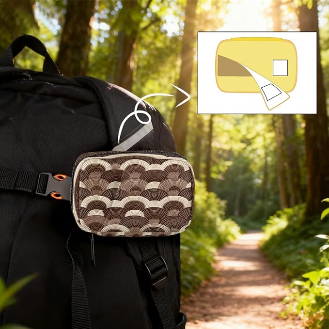 Travel Pill Organizer Brown Wave Pattern Small Pill Case