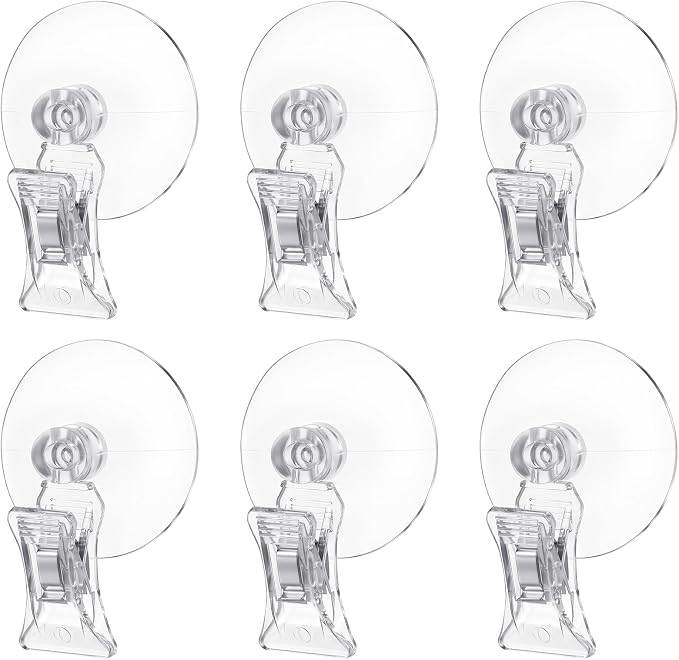 6 Pcs Aquarium Suction Cups with Clips - Aquarium Suction Cup Clips