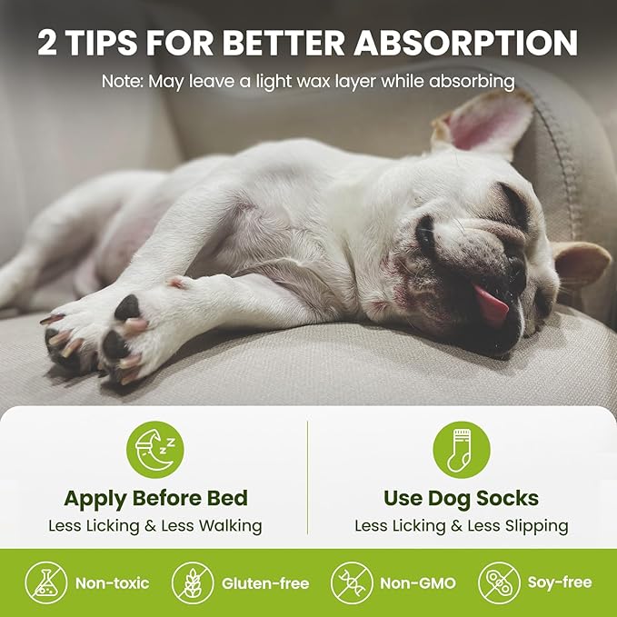 PawSono Lick-Safe Dog Paw & Nose Balm with Coconut Oil | All-Natural Moisturizer & Soother for Dry, Cracked Pads & Snout | Heat & Cold Pavement Protection Wax, Nose Butter for Bulldogs (2.1oz *2)