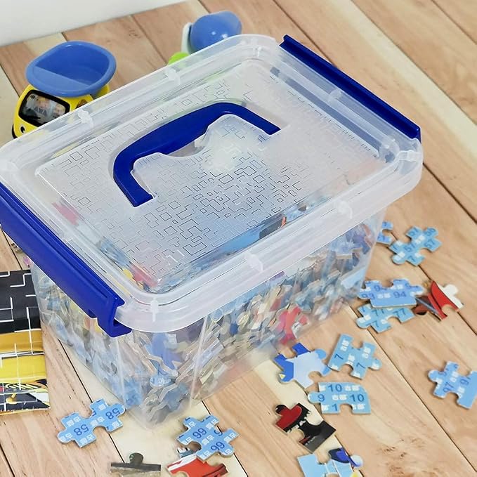3 L Clear Storage Box, Small Plastic Storage Latch Boxes, 6-Pack
