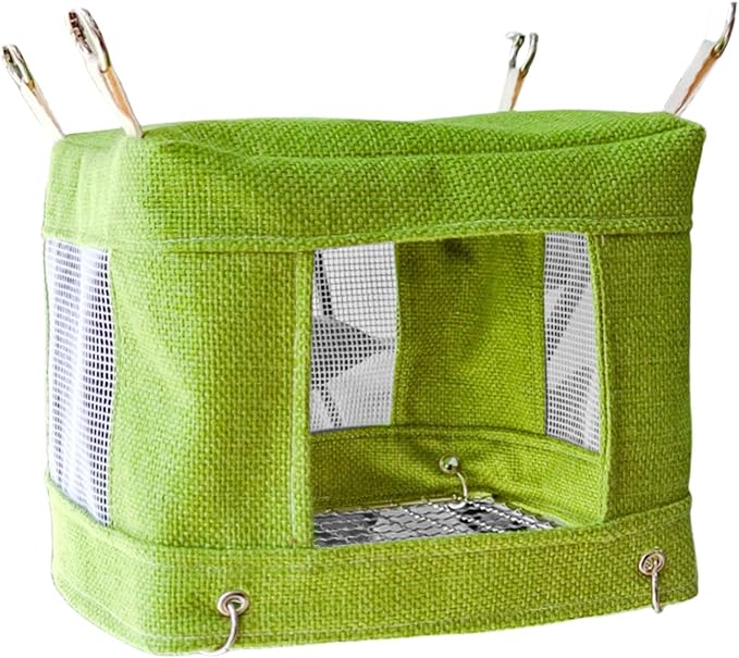 Bird Perch Nest Tent Stand for Parrots Conure Budgies Swing Breathable Hammock for Small to Large Parrots Toy Hanging Bed