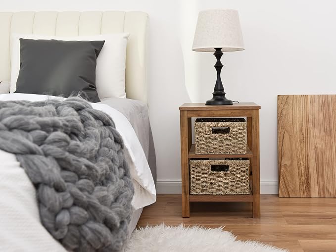 StorageWorks Jumbo Wicker Basket for Orgainzing, Handwoven Seagrass Baskets for Organizing