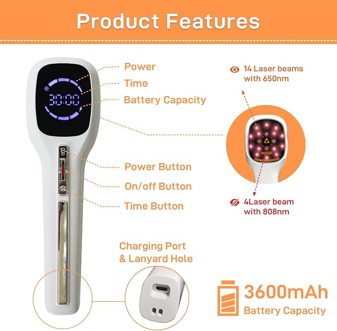 Red Light Therapy Device for Dogs - Infrared Red Light Therapy Device with Adjustable Stand, 4X808 nm &14 x650nm Therapy Device for Pain Relief Arthritis, Spinal and Promote Blood Circulation