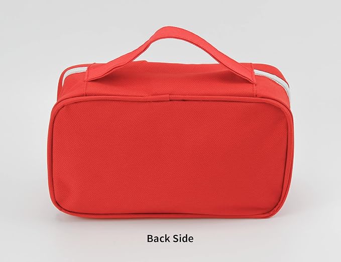 Portable Empty First Aid Kit Bag, Travel Medicine Pouch, Small Medical Bag (Red)