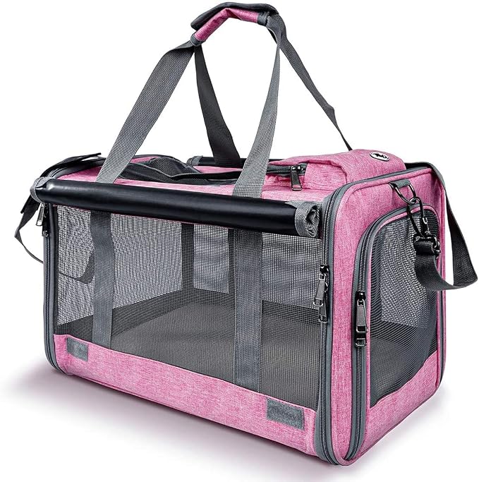 GAPZER Pet Carrier for Large and Medium Cat, Soft-Sided Pet Crate for Puppy | Dog Foldable Car Traveling Kennel Bag with Privacy Protection, Big Kitten Carrying Cage Ventilated Home Outdoor Vet Transport