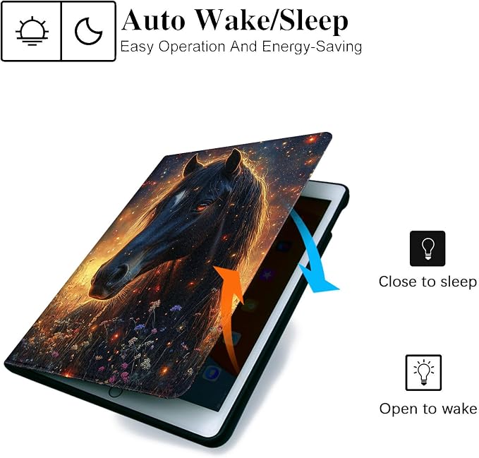 for Samsung Galaxy Tab A7 2020/2022 Model T500/T505/T507/T509 Tablet Case,Auto Wake/Sleep,Adjustable Stand Protective Cover - Day of The Dead Guitar Skeleton