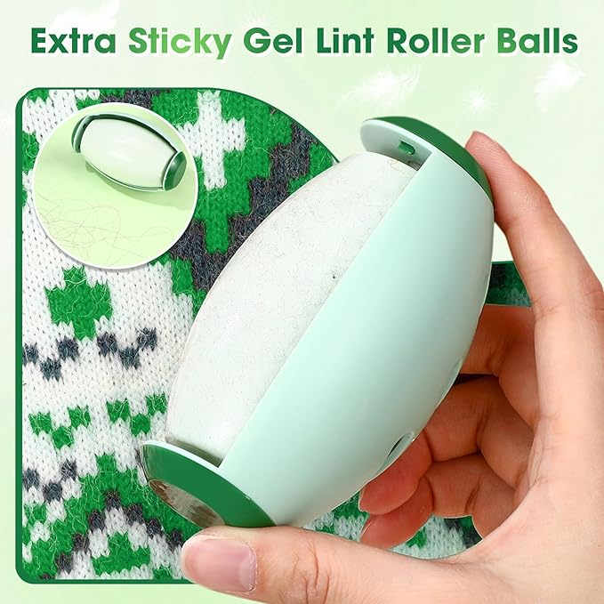 Maxdot 4 Pack Reusable Gel Lint Roller, Washable Sticky Roller for Clothes Pet Hair, Mini Portable Lint Remover, Sticky Ball Cleaner for Travel Household