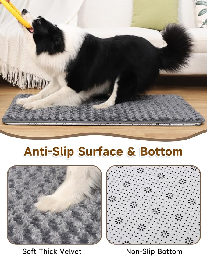 XXL Dog Bed for Crate Pad, High Resilience Foam Mat Bed, 47x29, Dark Grey | Kennel Mat Pet Bed for Large Dogs, Supportive, Non-slip Bottom, Lightweight & Portable, Washable, Suit for Travel, Trunk
