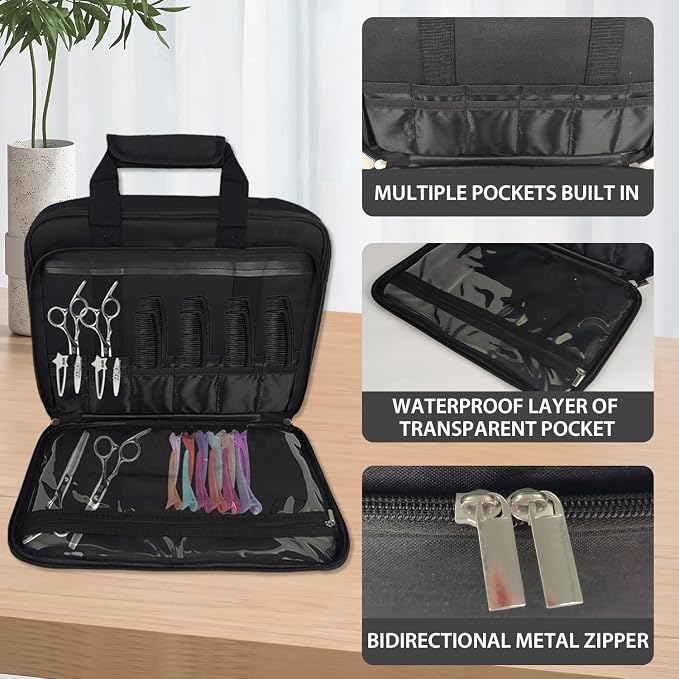 Barber Tool Bag , Barber Carrying Case 13.9 x 3.9 x 11.02 in, Only Bag | Portable Storage for Clippers Trimmers, Hairstylist Travel Bag for Combs Razors & Barber Supplies