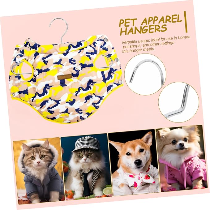 Cabilock 10pcs Pet Clothing Hangers Space-Saving Coat Racks for Dogs and Cats Elegant Finish Fits Pet Garments