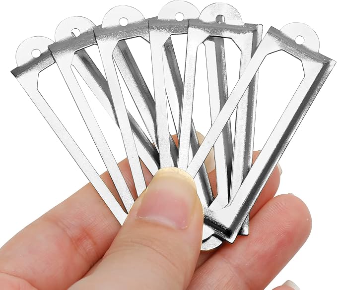 50 PCS Metal Label Holders 60x17mm Silver with Screws | Iron Nickel-Plated Rust-Proof, 60x17mm Fits 44x10mm Label, Screws Included, For Cabinet Drawer File Box