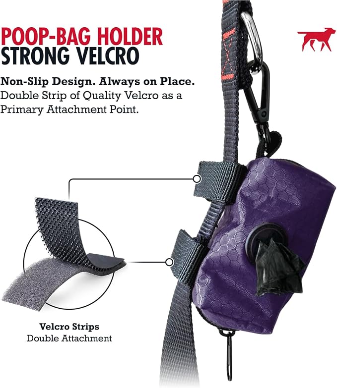 Tuff Pupper Dog Poop Bag Holder | Works with Any Dog Leash | Zippered Waste Bag Dispenser | Waterproof with Rust-Proof Clip | Convenient Lightweight Design | Includes 2 Rolls of Leak-Proof Bags