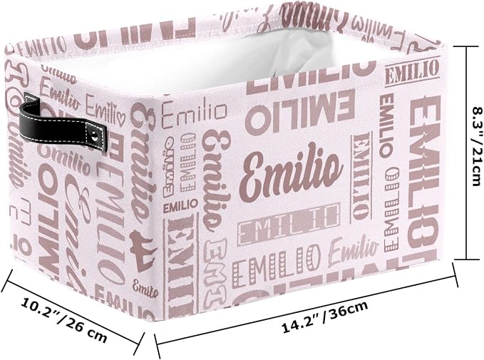 Personalized Toy Box Storage Bins for Boys Girls with Name, Kids Custom Storage Basket Cubes Organizer with Handles, Shelf Closet Storage Baskets Bin Customized Gift, 1 Pack